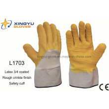 Jersey Liner Latex guante de trabajo de manguito de seguridad recubierto 3/4 (L1703)